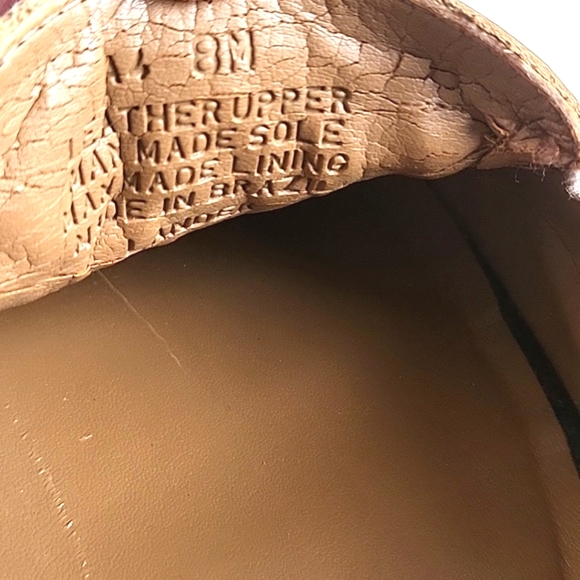 Gianni Bini Lander Leather Slip-on Wedge Heel Whipstitch Studded Loafer Tan - Picture 16 of 16